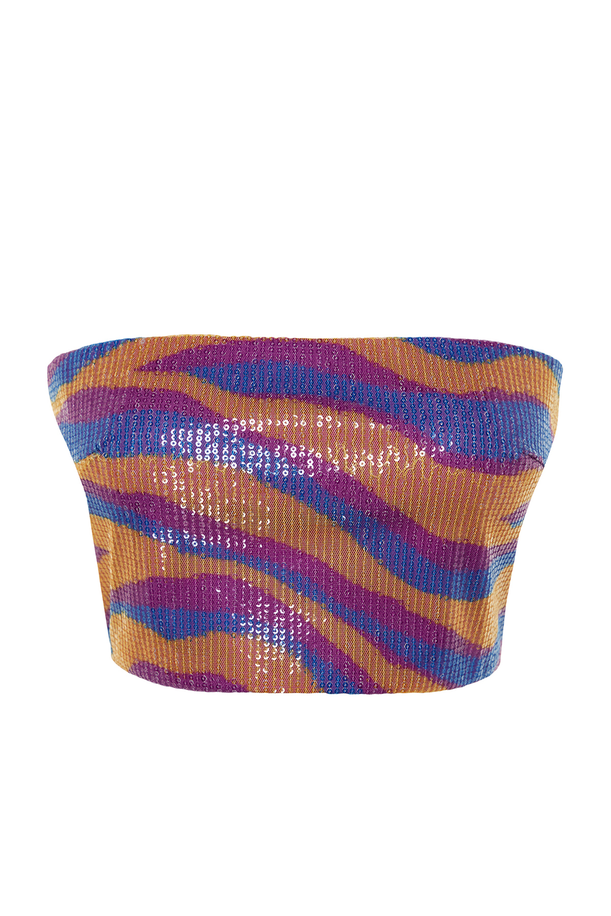 Trendyol Multicolored Patterned Crop Lined Glitter Sequin Sequin Bustier