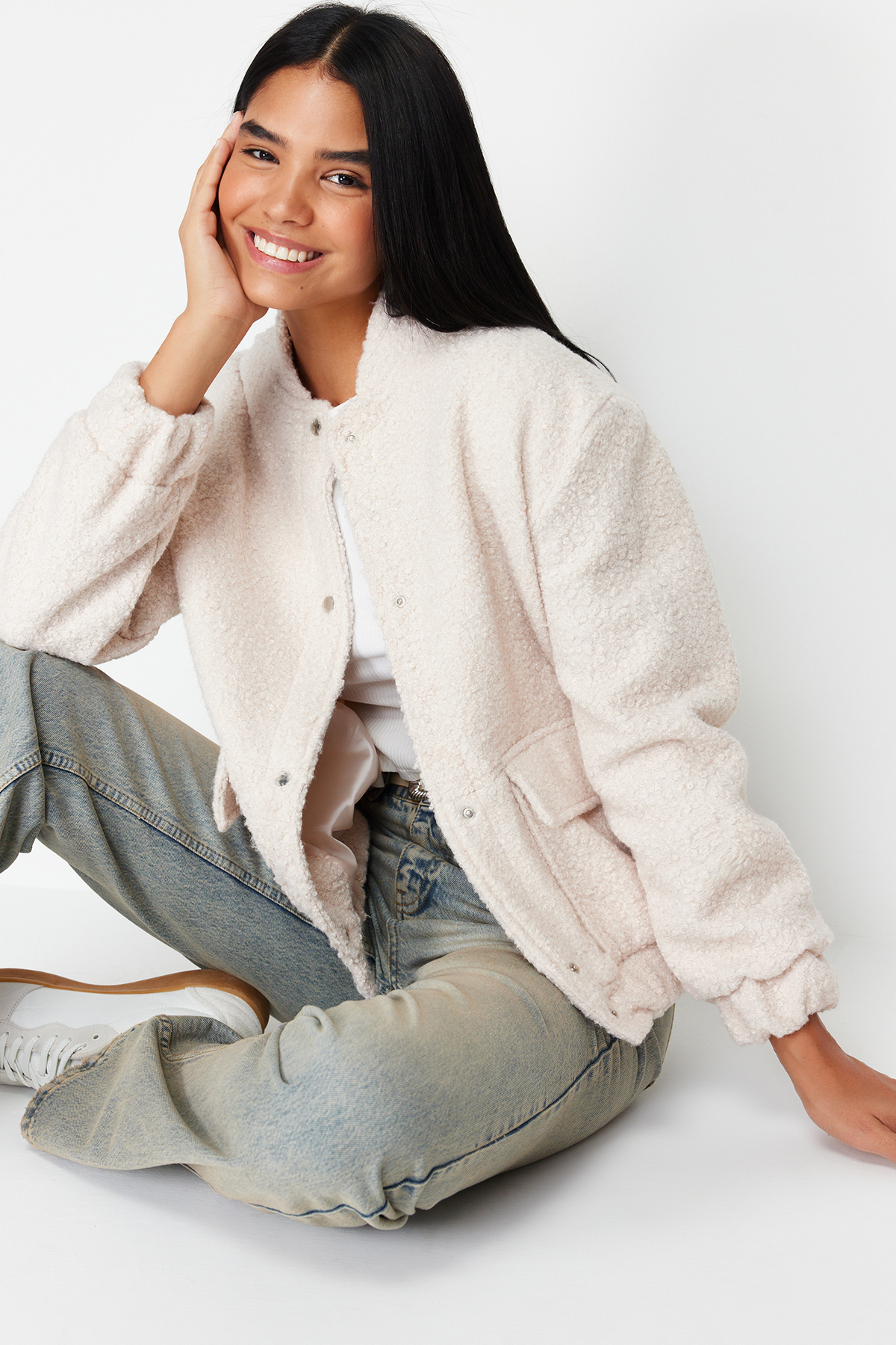 Trendyol Ecru Oversize Coat