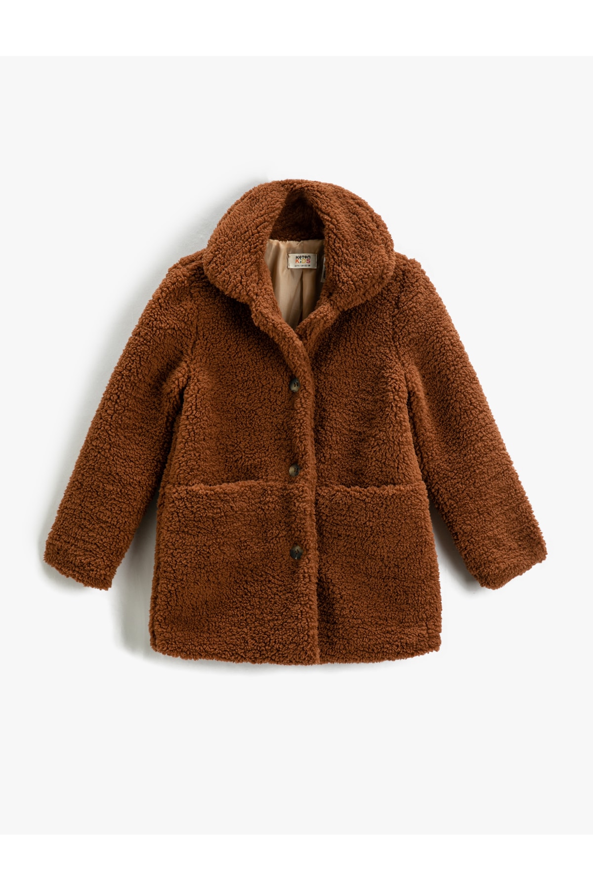 Koton Plush Coat Buttoned