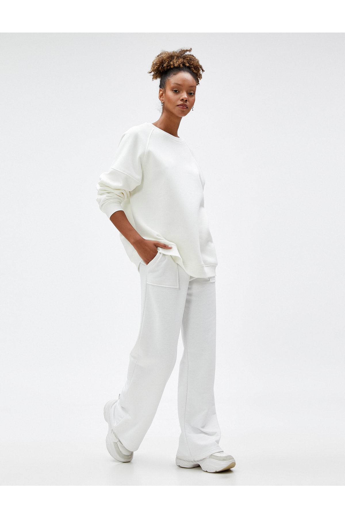 Koton Oversize Sweatshirt Basic Crew Neck Long Sleeve