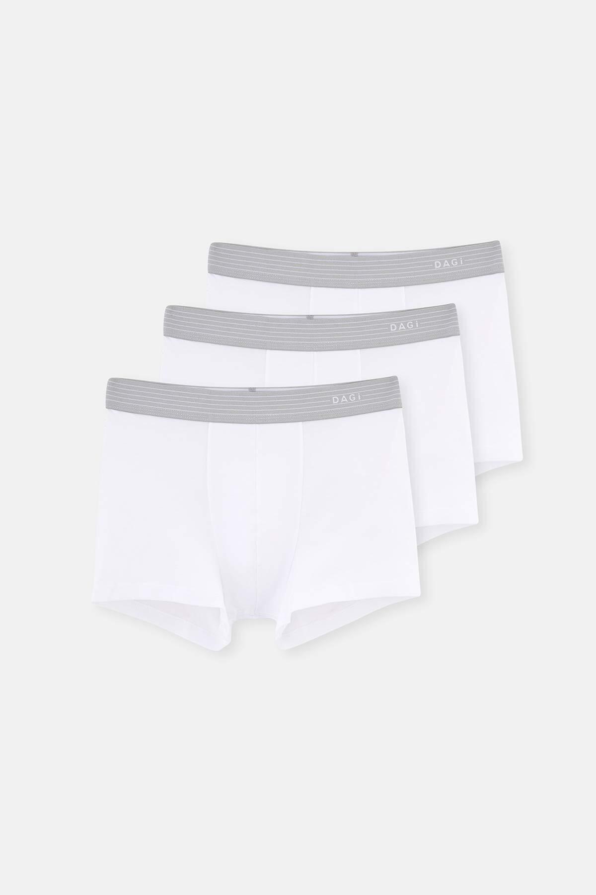 Dagi White Compact 3-Pack Straight Boxer