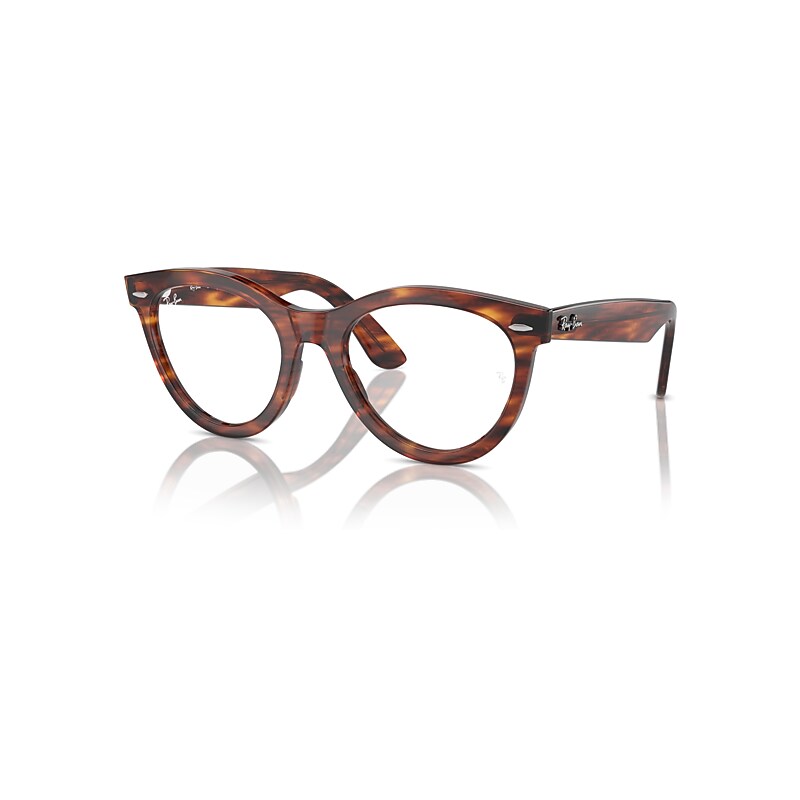 Ray-Ban Eyeglasses Unisex Wayfarer Way Optics - Striped Havana Frame Clear Lenses Polarized 54-21