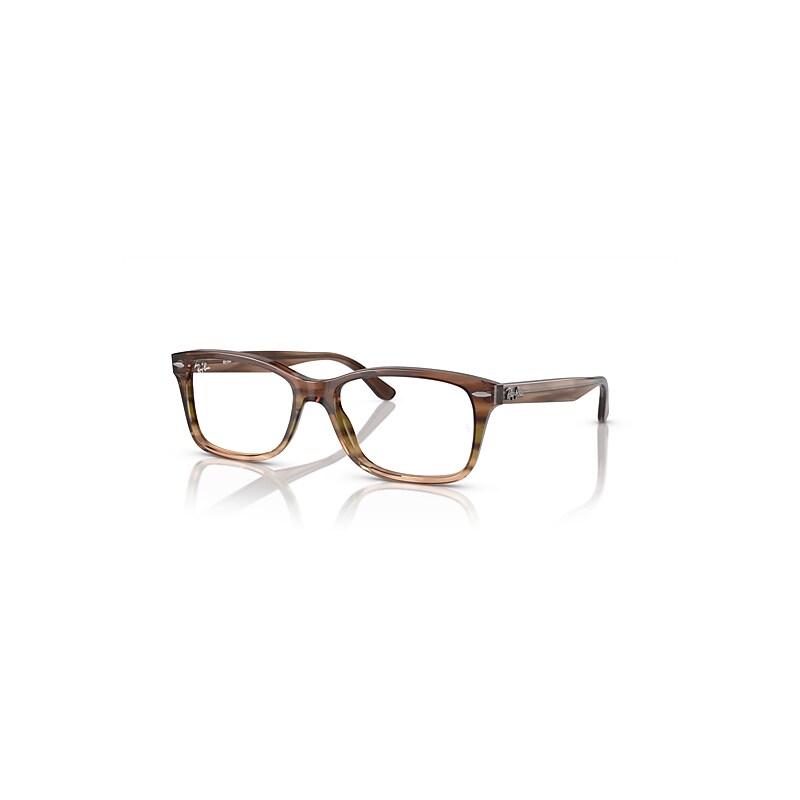 Ray-Ban Eyeglasses Unisex Rb5428 Optics - Striped Brown Frame Demo Lens Lenses Polarized 55-17
