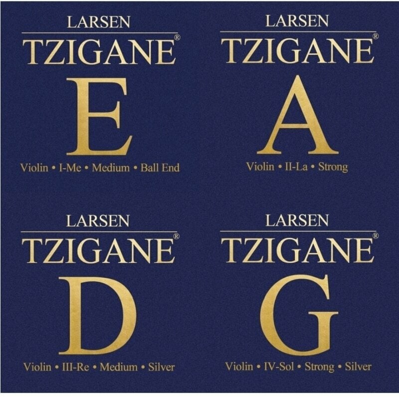 Larsen Tzigane violin SET, E loop end Violin Strings