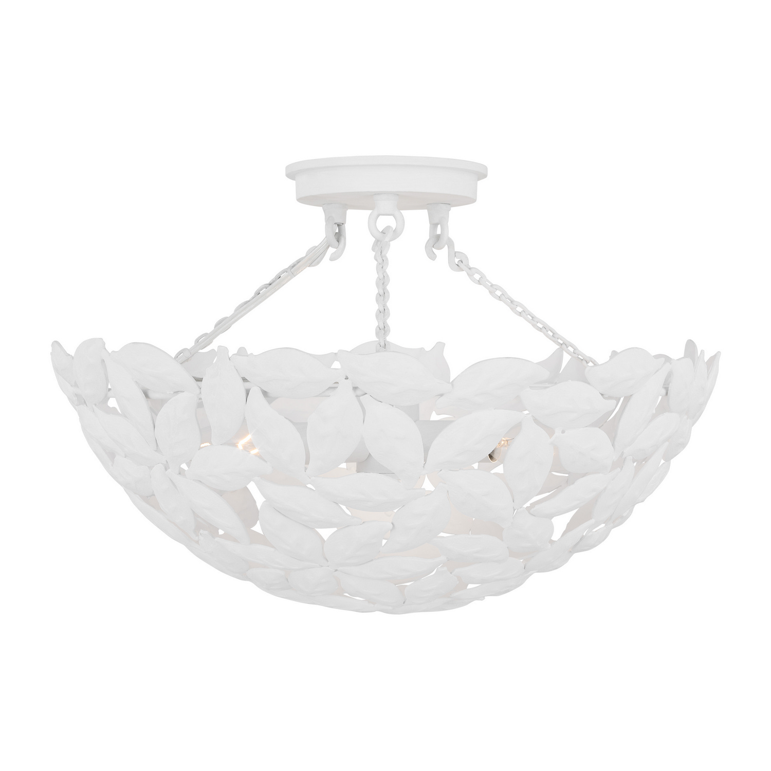 Kelan 3-Light Ceiling Light in Textured White by Alexa Hampton