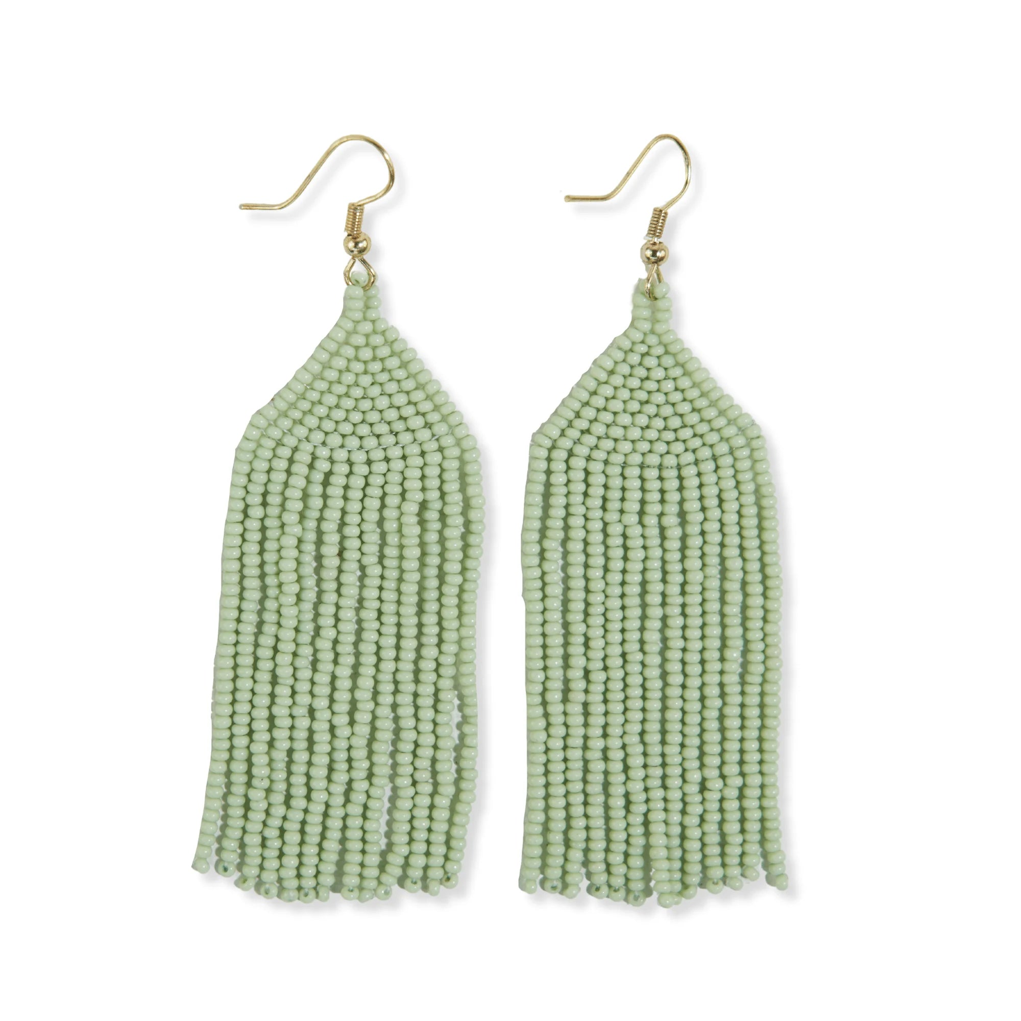 Michele Solid Beaded Fringe Earrings Mint | Ink + Alloy