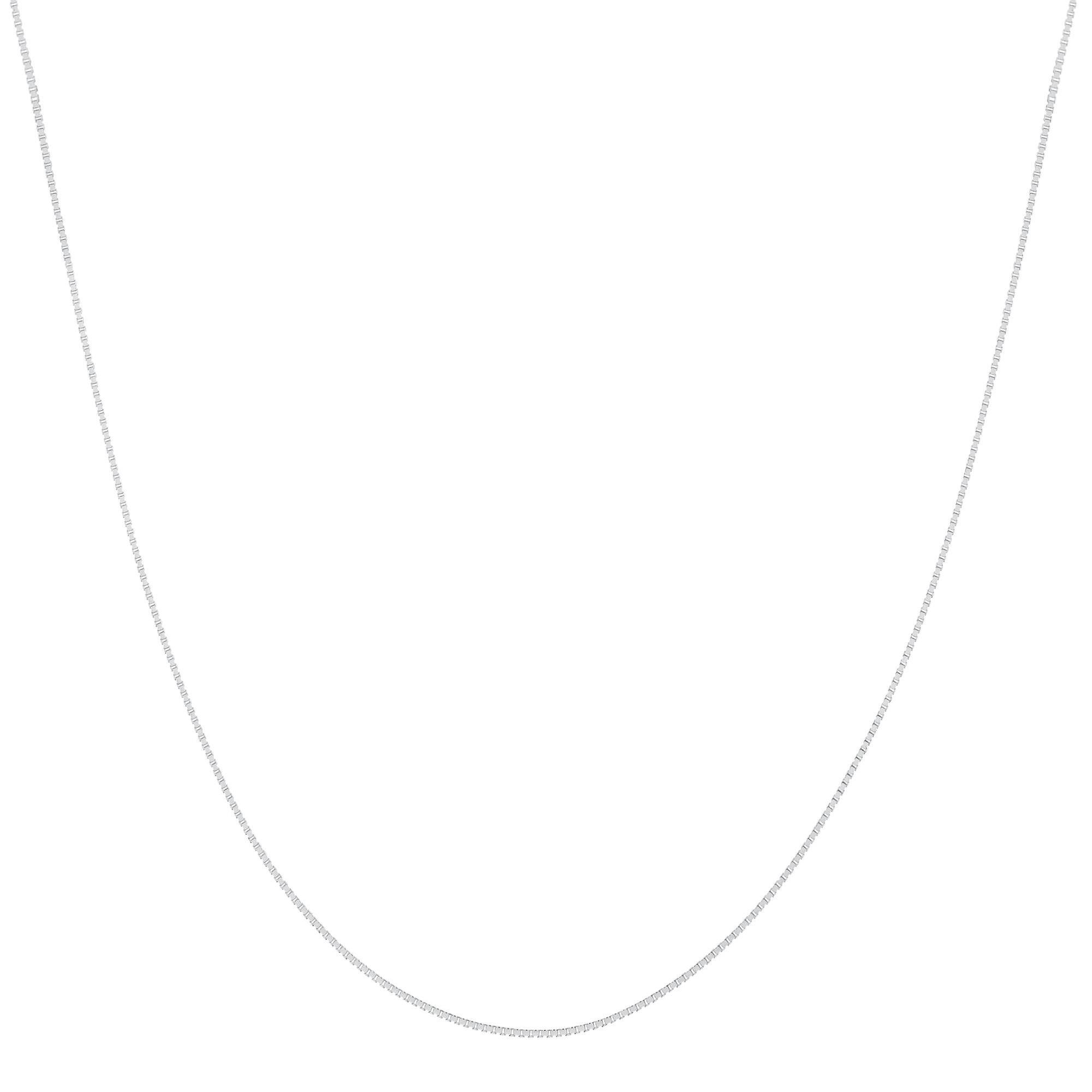 White Gold Adjustable Box Chain Necklace