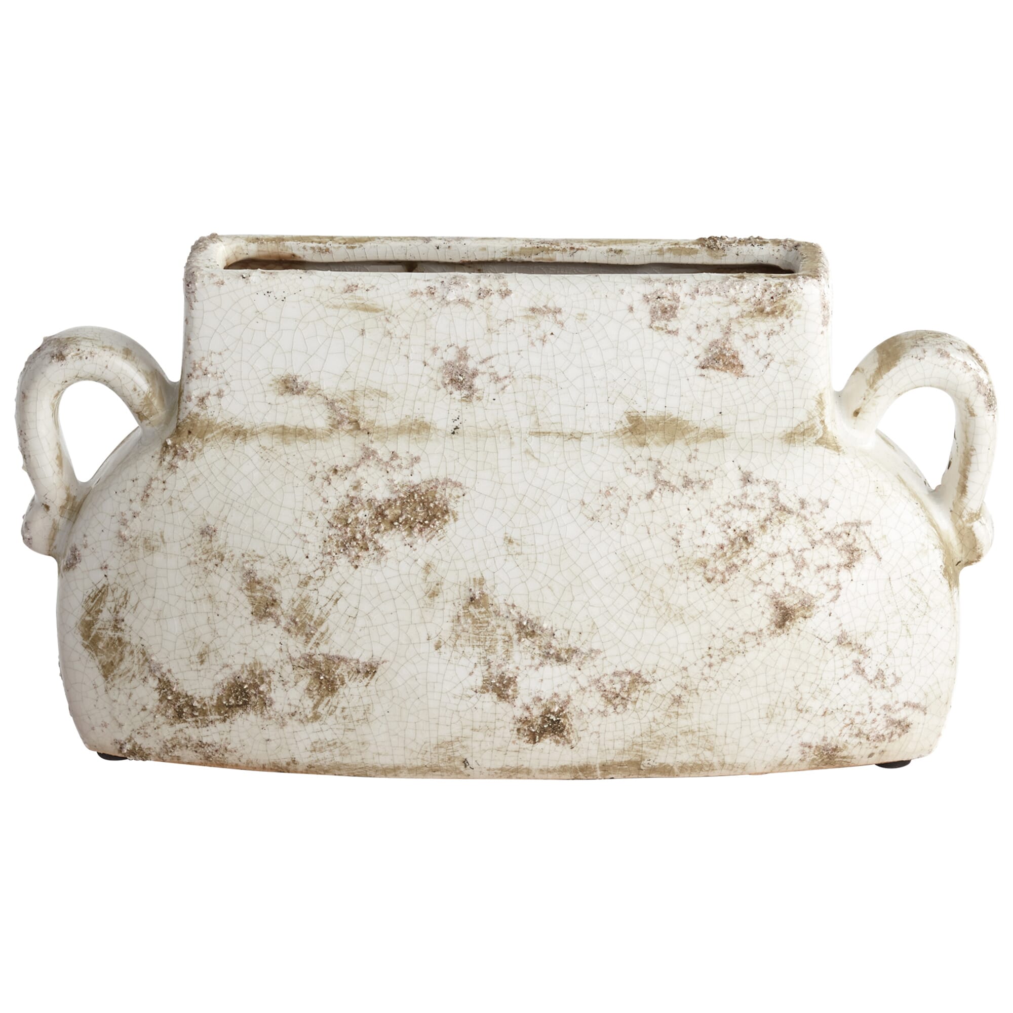 Medium Leos Planter in White Glaze