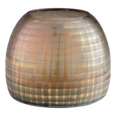 Gradient Grid Vase in Combed Irridescent Gold
