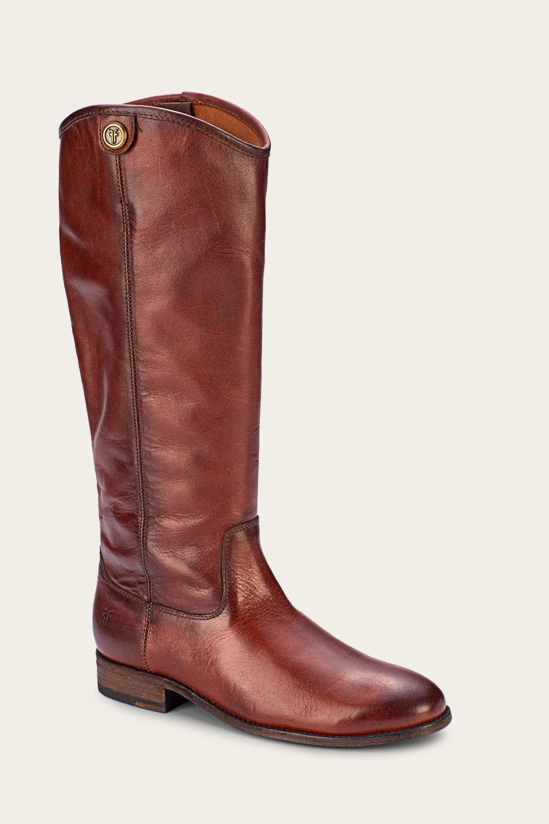 FRYE Melissa Button 2 Tall Boots in Redwood - Size 9
