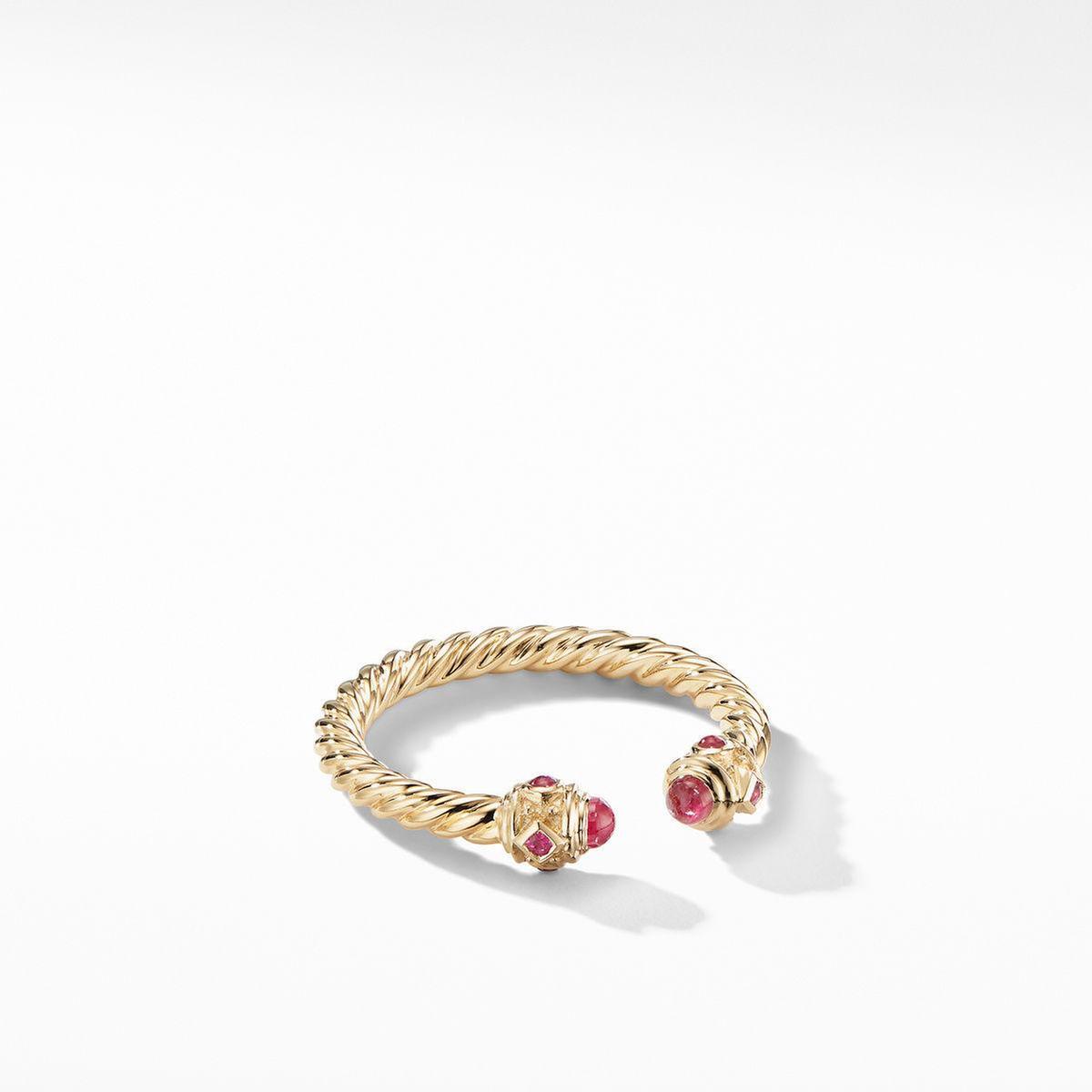 David Yurman Renaissance Ring in 18k Gold with Rubies - Size 6