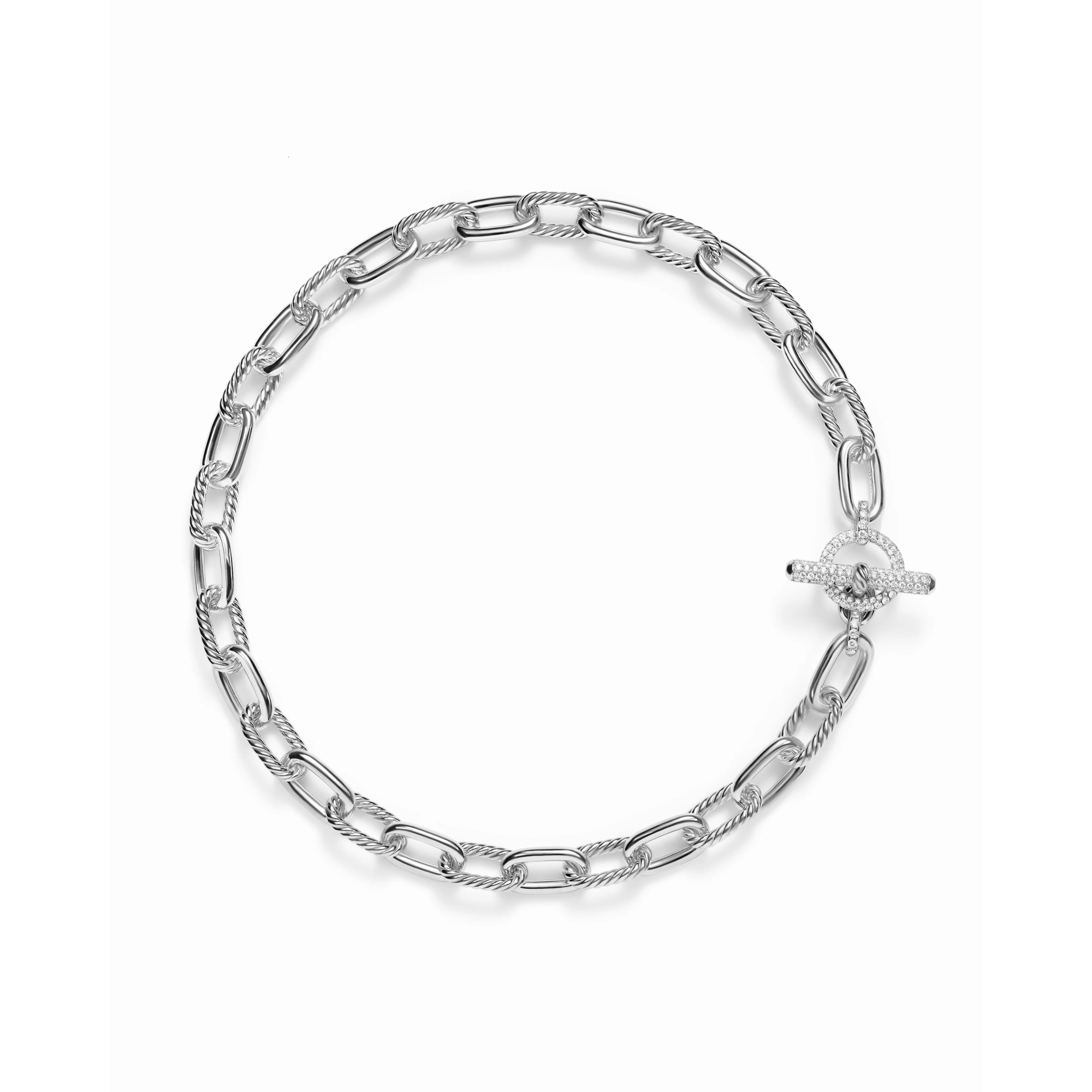 David Yurman Madison Toggle Chain Necklace in Sterling Silver with Diamonds 11mm - 20 Inches