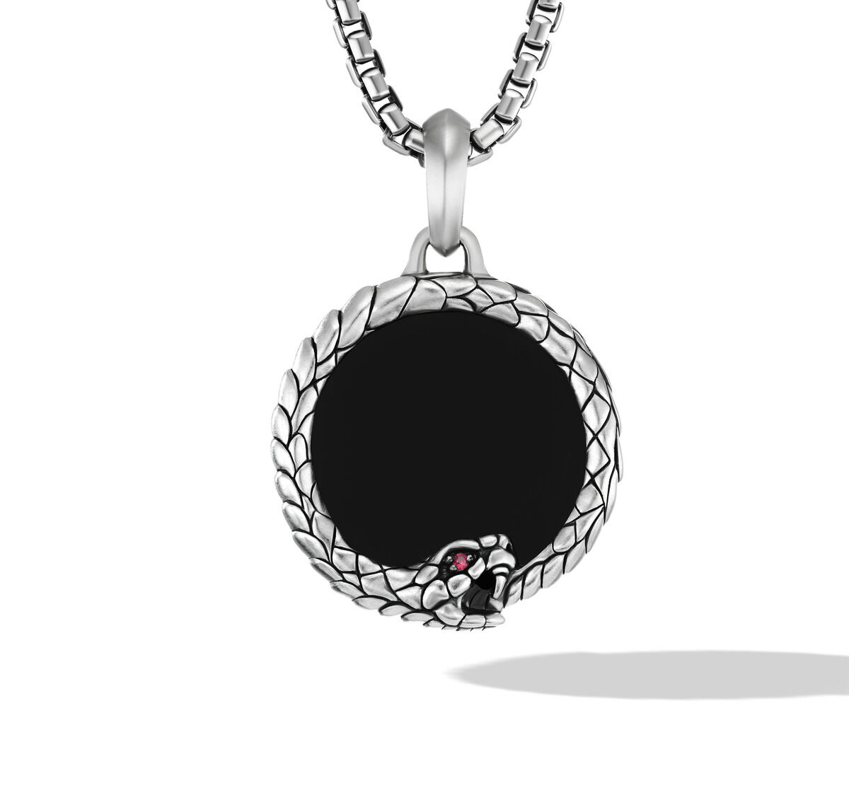 David Yurman Cairo Ouroboros Amulet with Black Onyx and Ruby