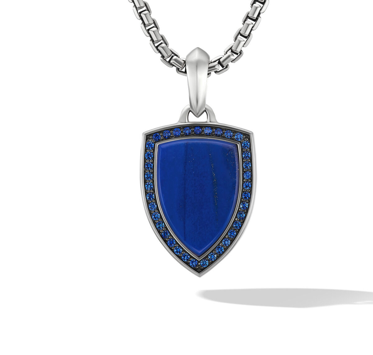 David Yurman Shield Amulet with Lapis and Pave Sapphires