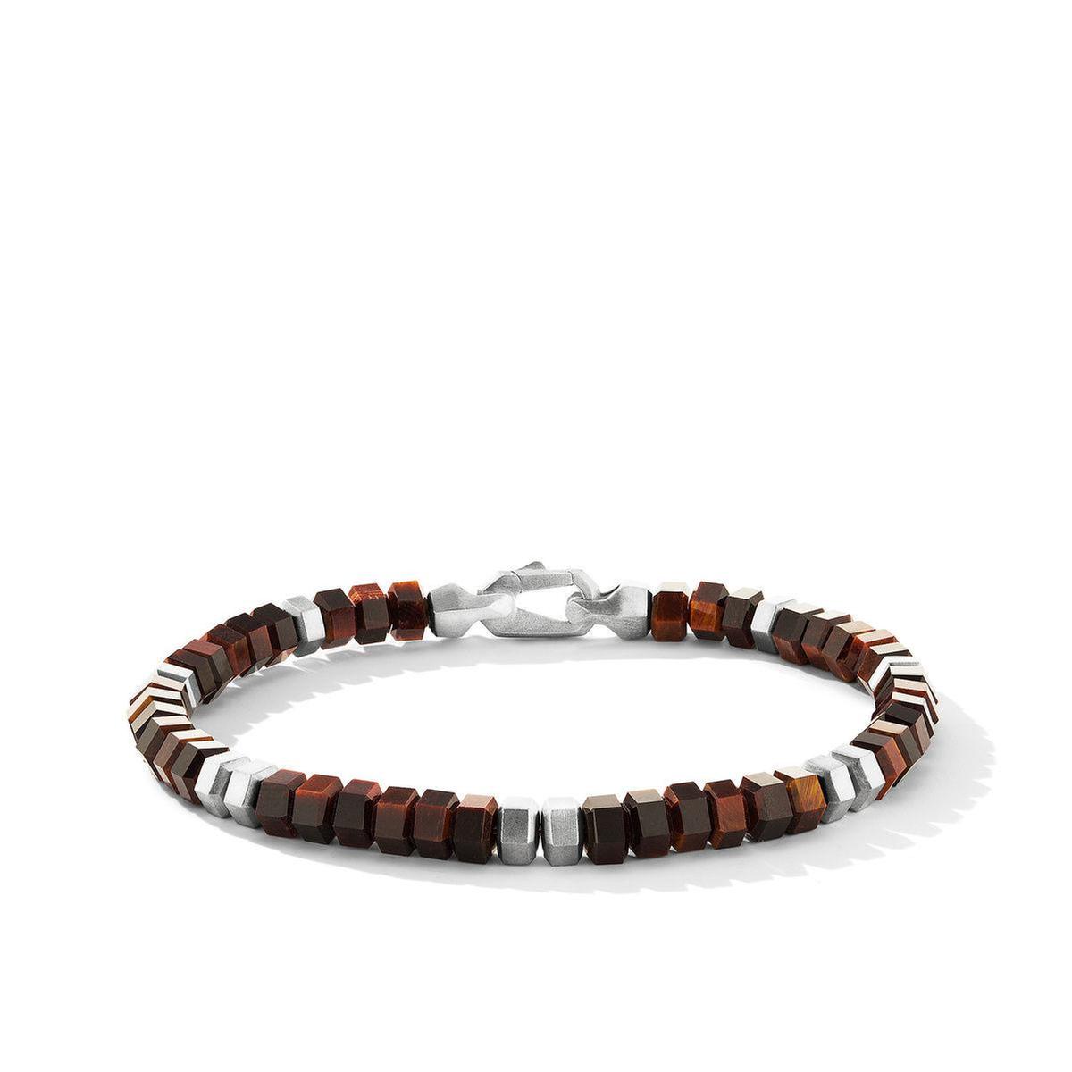 Men's David Yurman Spiritual Beads Hex Bracelet with Red Tiger's Eye, 6mm | Size Small