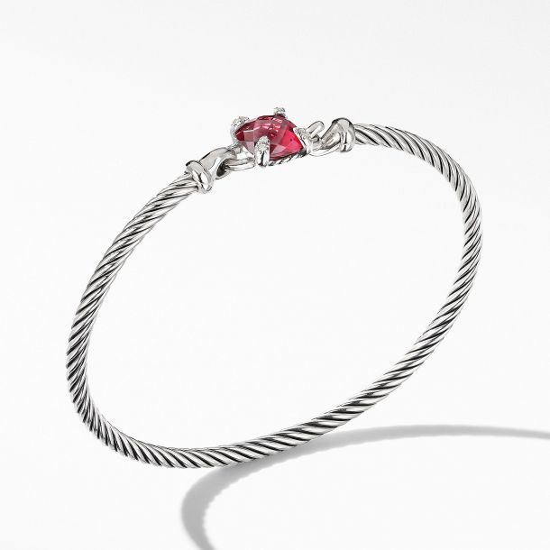 David Yurman Chatelaine Bracelet with Rhodolite Garnet and Diamonds | Large