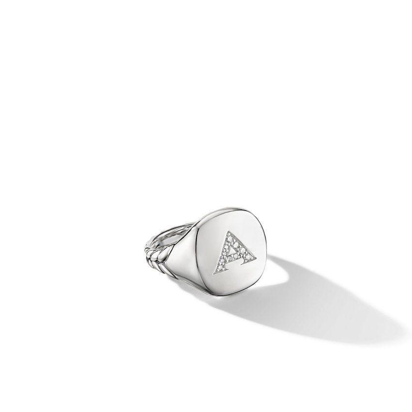 David Yurman DY Initial Pinky Ring, Letter A - Size 3.5
