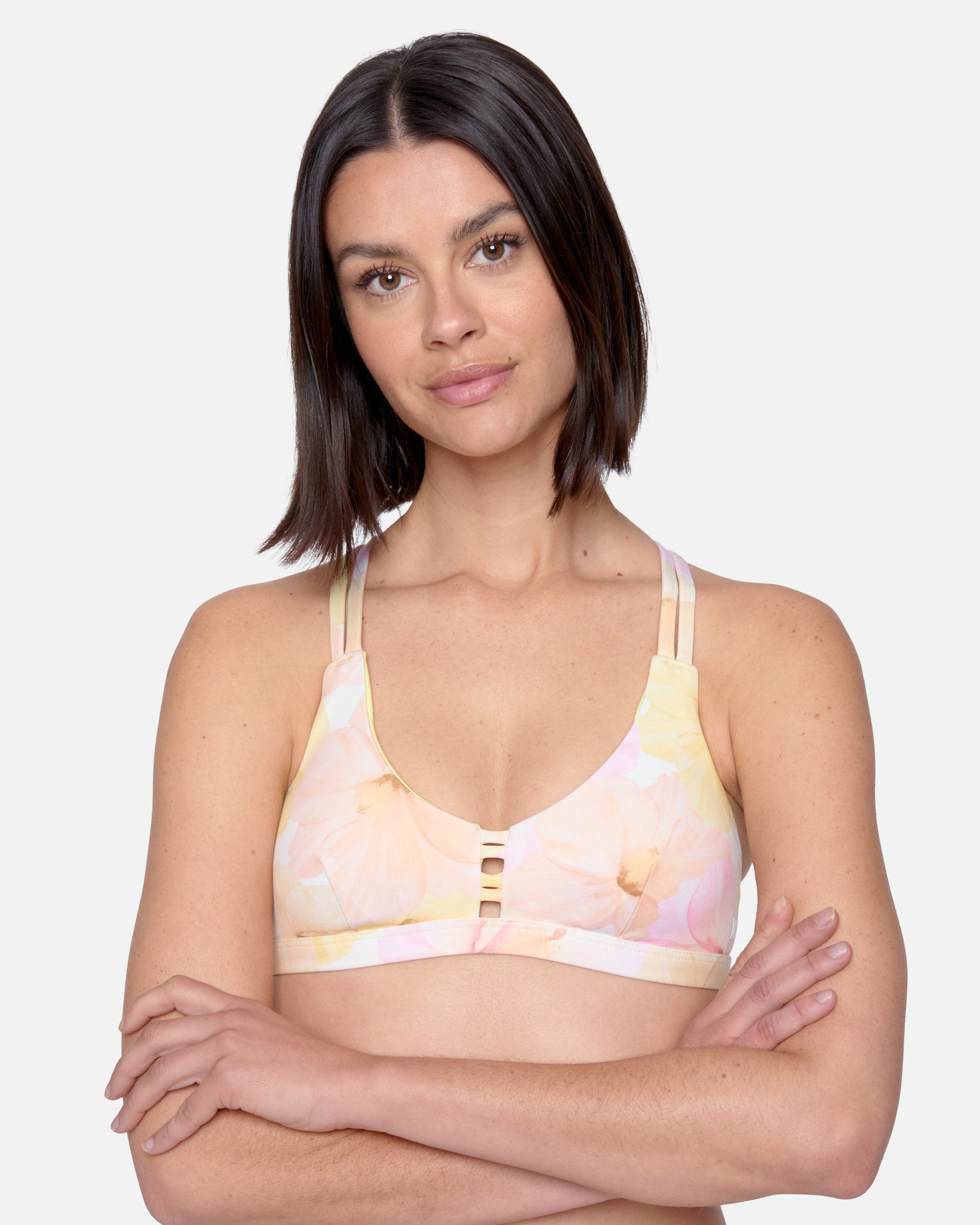 Women's Max Aloha Hibiscus Scoop Top in Coconut, Size XL