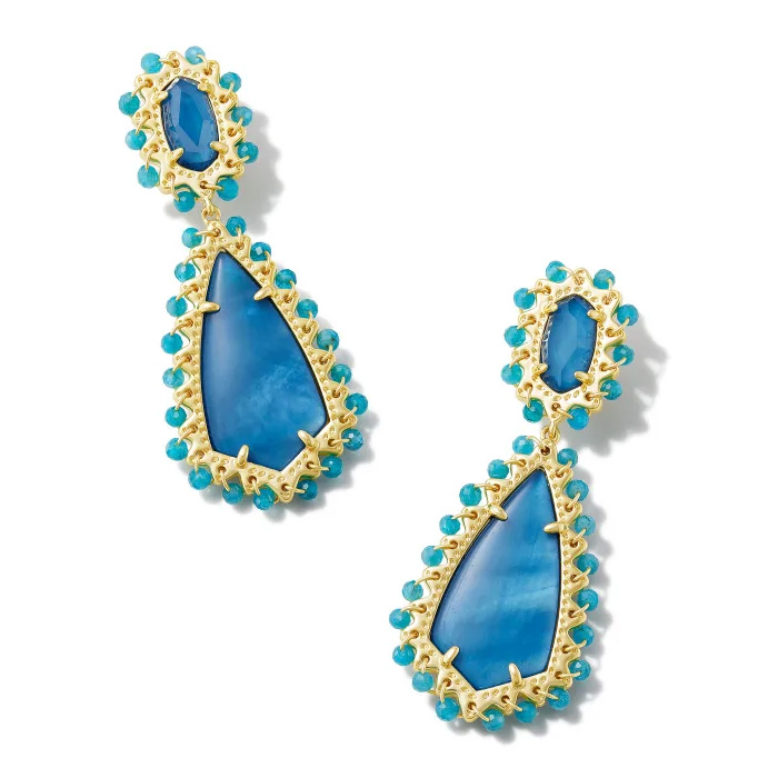 Kendra Scott Beaded Camry Statement Earrings in Blue Mix