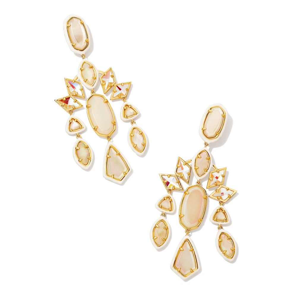 Kendra Scott Greta Statement Earrings in Ivory Mix