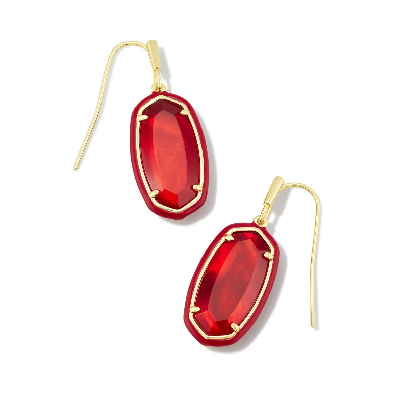 Kendra Scott Dani Enamel Framed Drop Earrings in Red Illusion