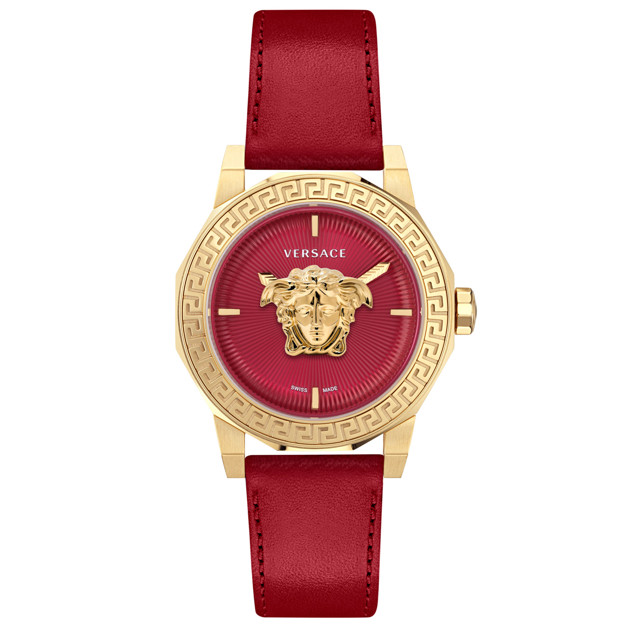 Versace Medusa Deco Red Satin-Leather Strap Watch | 38mm | VE7B00123