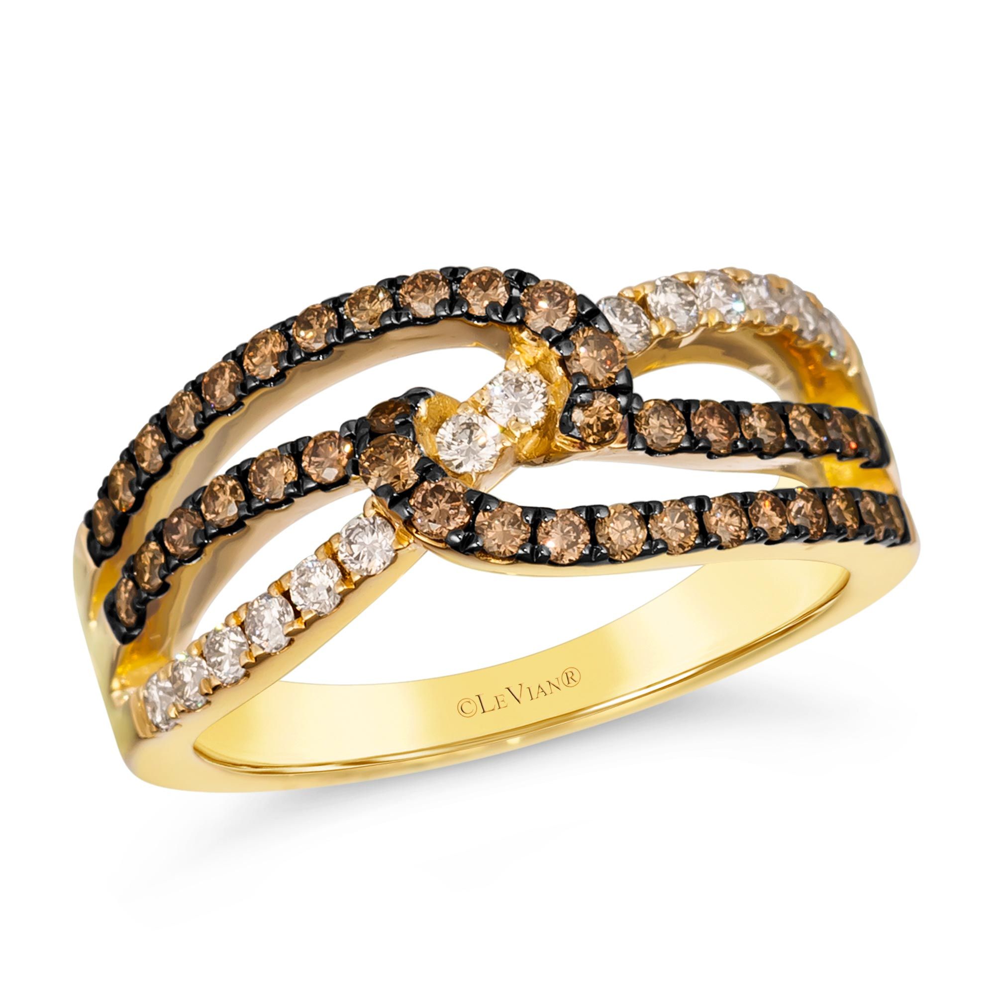 Le Vian(R) 3/4ctw Chocolate Diamonds(R) and Nude Diamonds(tm) 14k Honey Gold(tm) Ring