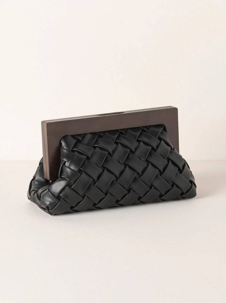 Charlotte Frame Clutch Black