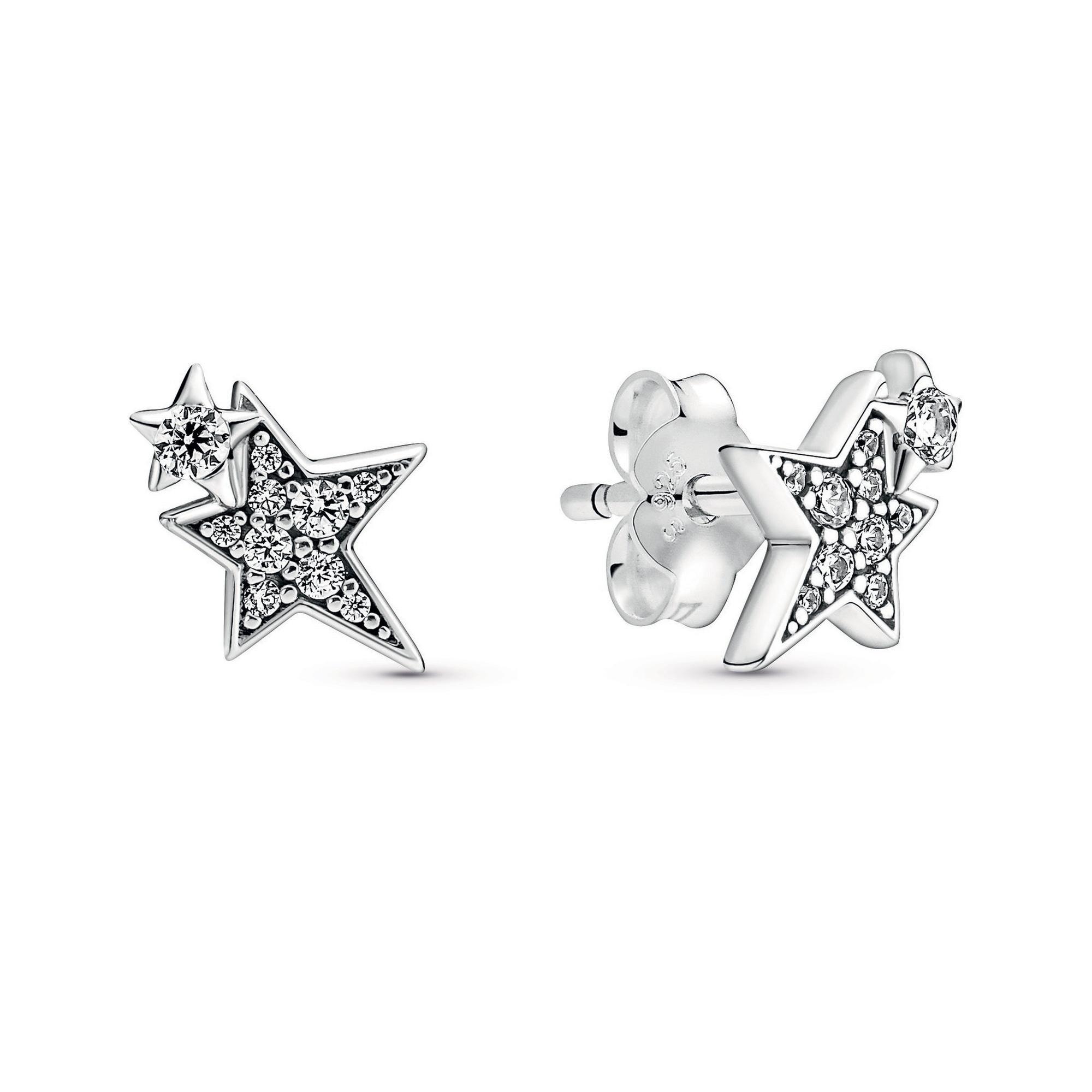 Pandora Sparkling Asymmetric Stars Stud Earrings