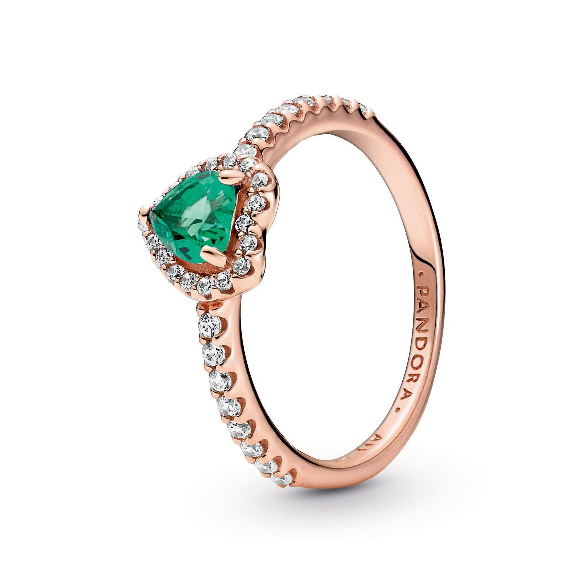 Pandora Sparkling Elevated Heart Ring, Rose Gold-Plated - Size 7