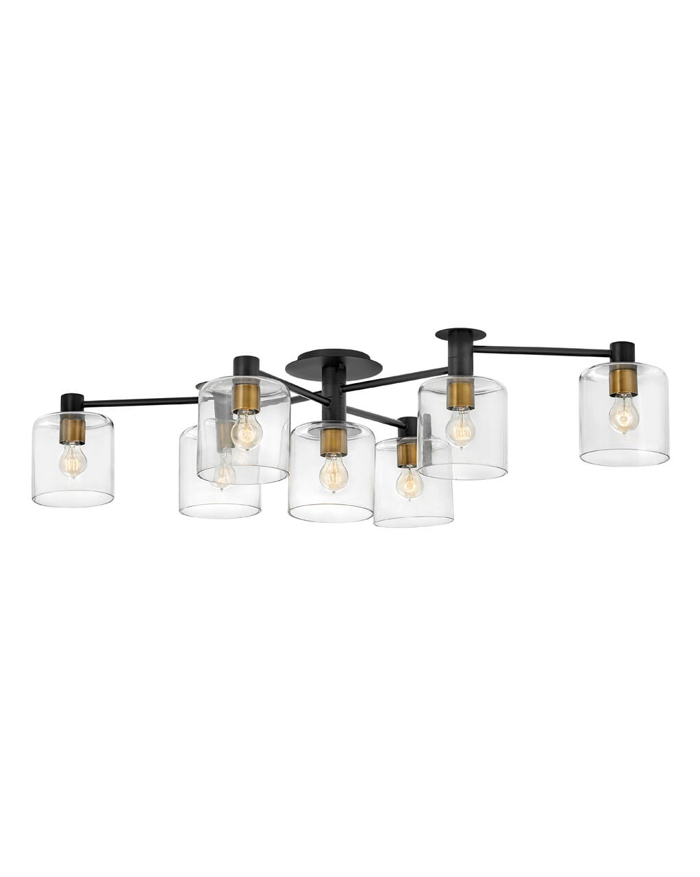 Axel 7-Light Semi-Flush Ceiling Light In Black