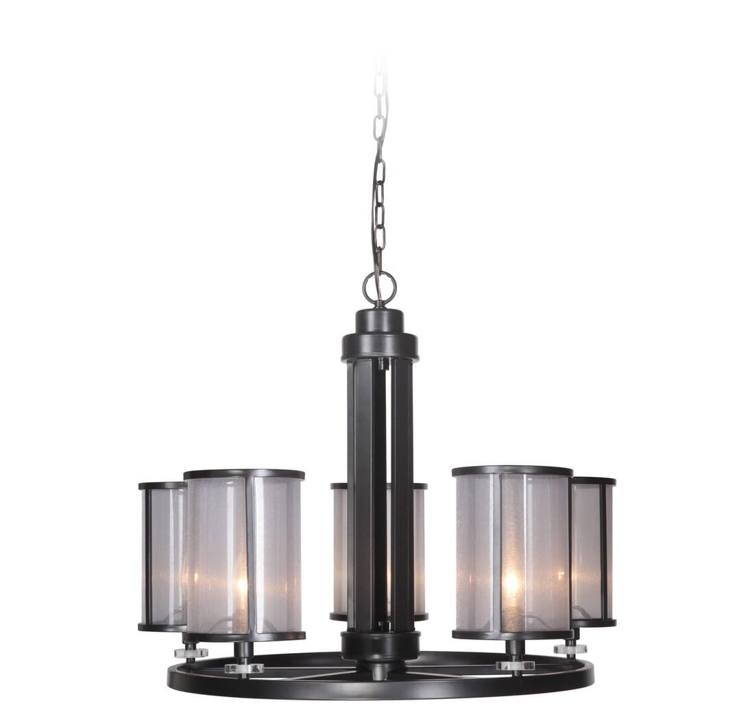 Danbury 5-Light Transitional Chandelier in Matte Black