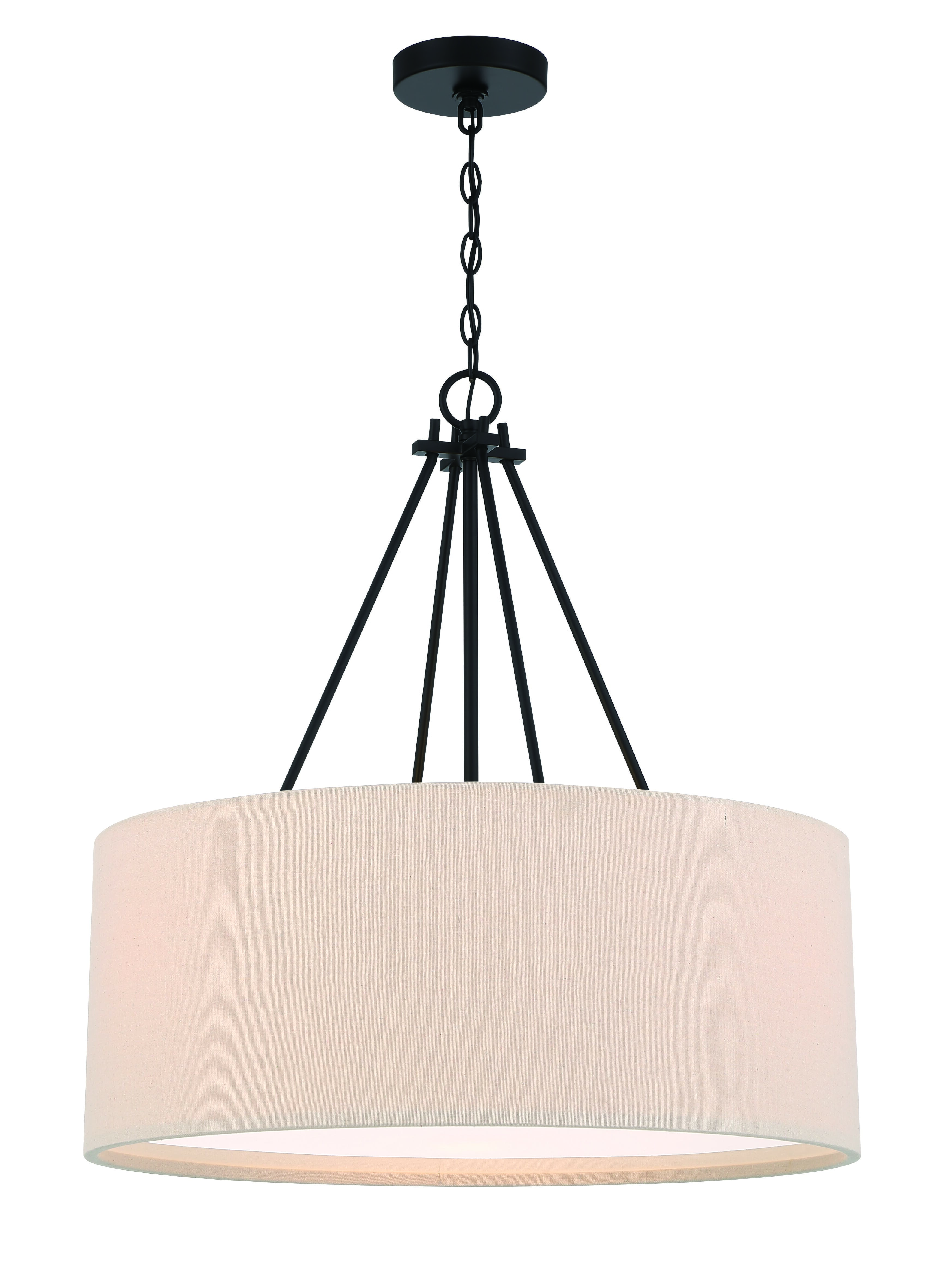 Duke 3-Light Pendant in Flat Black