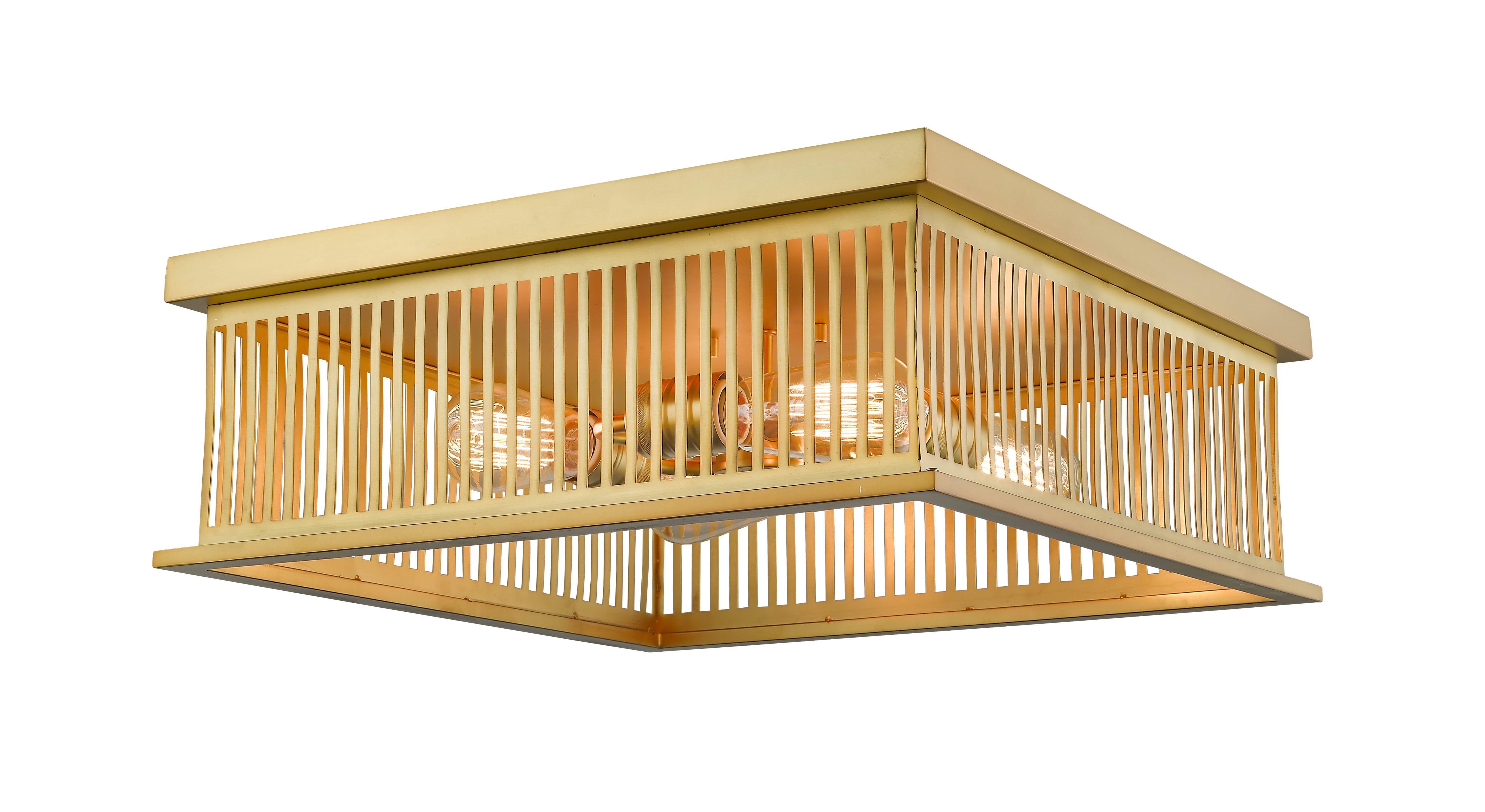 Camellia 4-Light Flush Mount Ceiling Light In Brass
