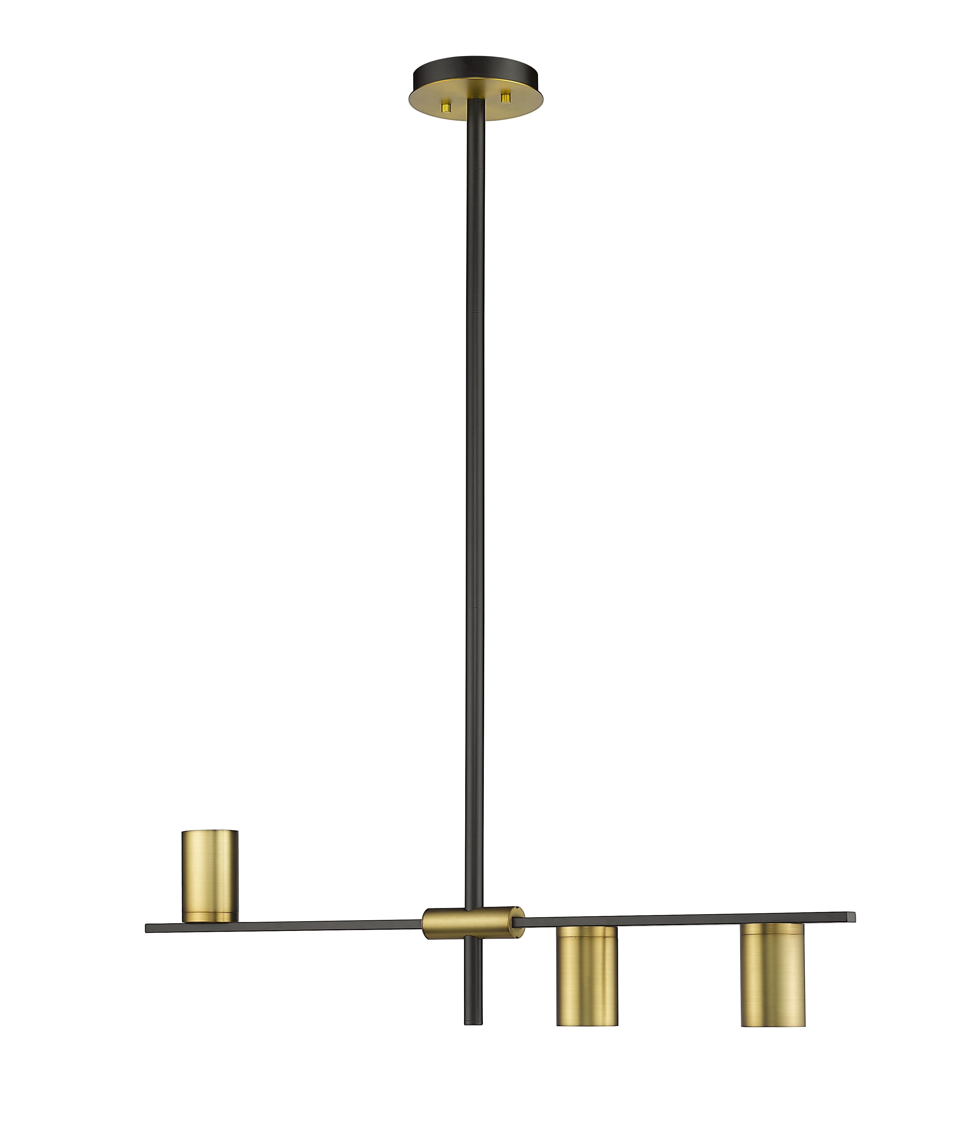 Calumet 3-Light Chandelier In Matte Black With Olde Brass