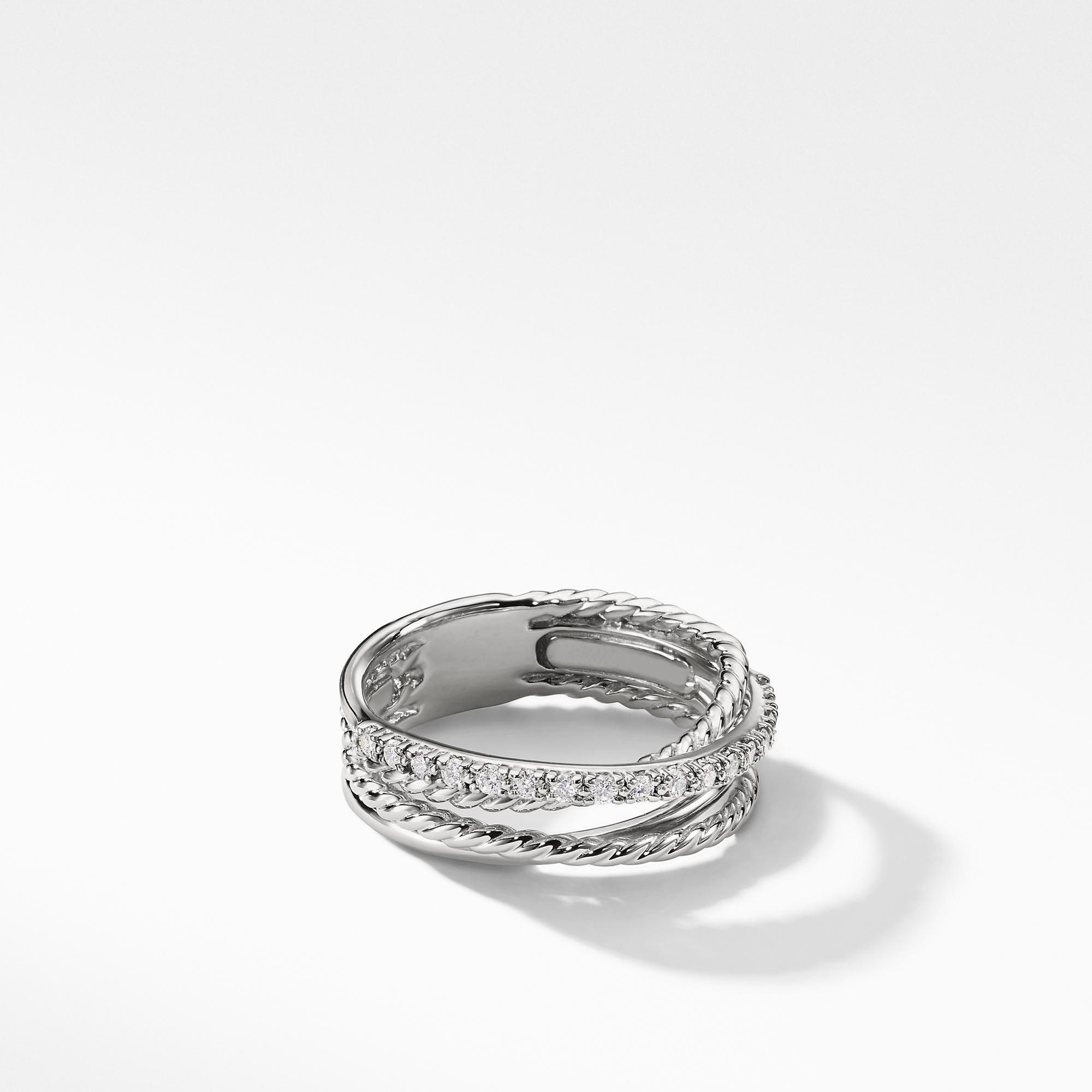 David Yurman The Crossover Collection Ring with Diamonds - Size 6