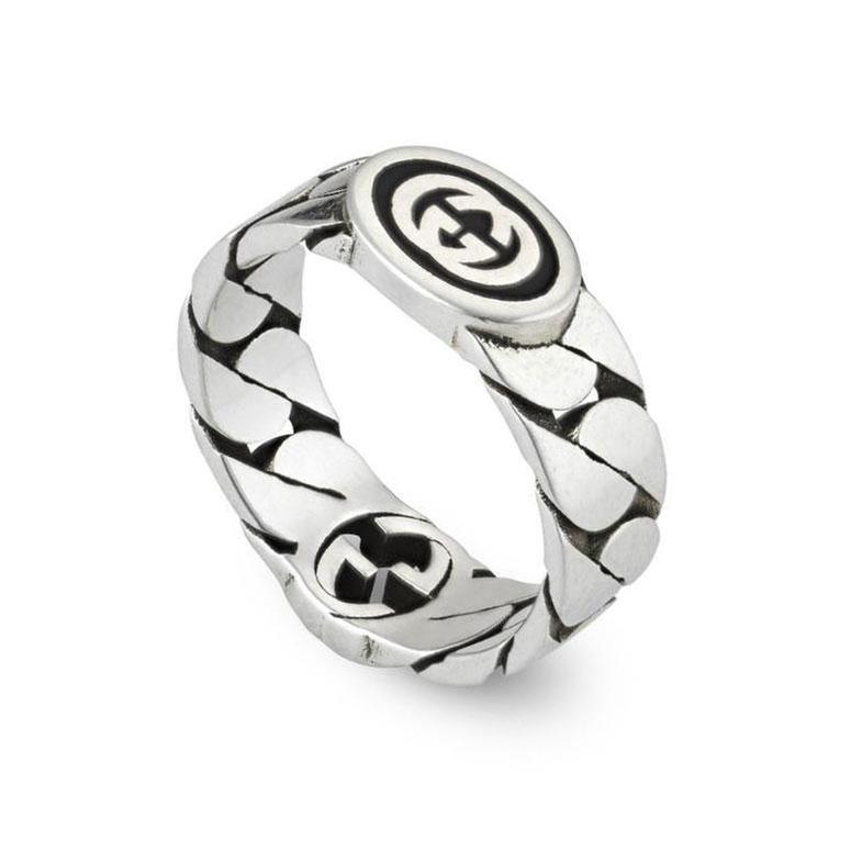 Gucci Wide Ring with Interlocking G - Size 9
