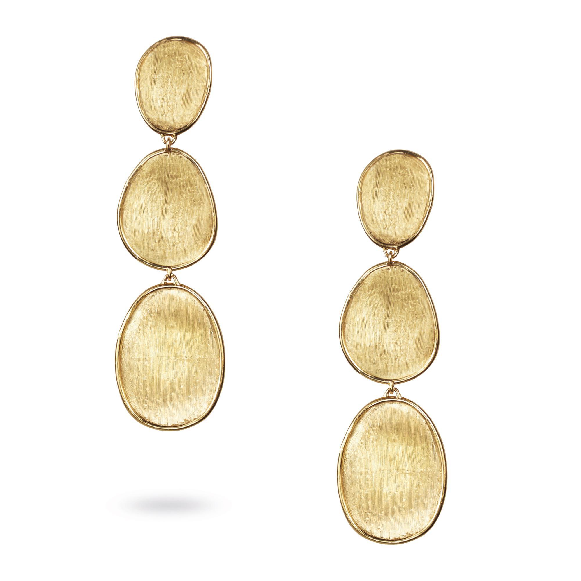Marco Bicego Yellow Gold Triple Drop Earrings | Lunaria Collection