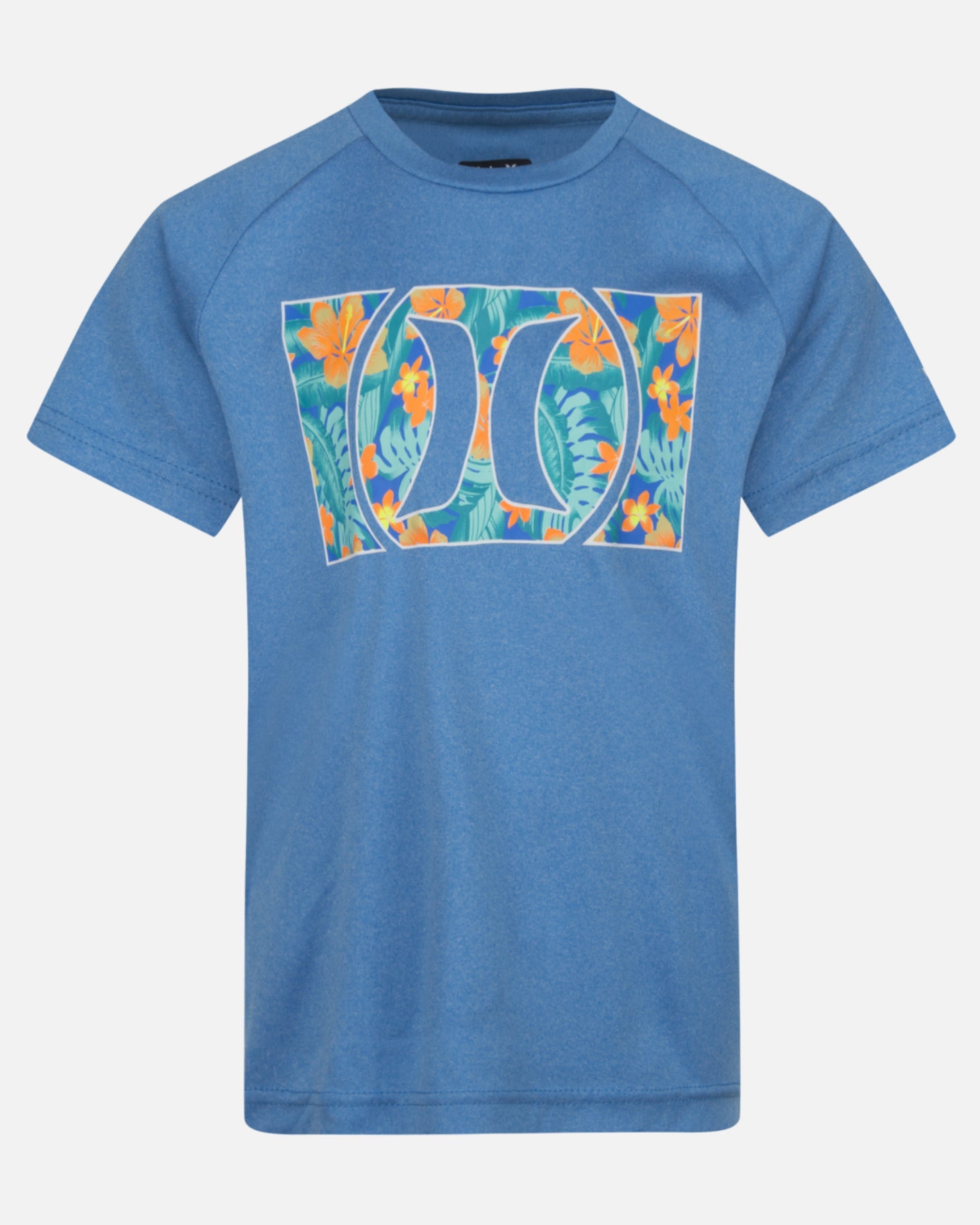 Little Boys' H2O-Dri Print Fill Short Sleeve Rashguard in Neptune Blue Heather, Size 6