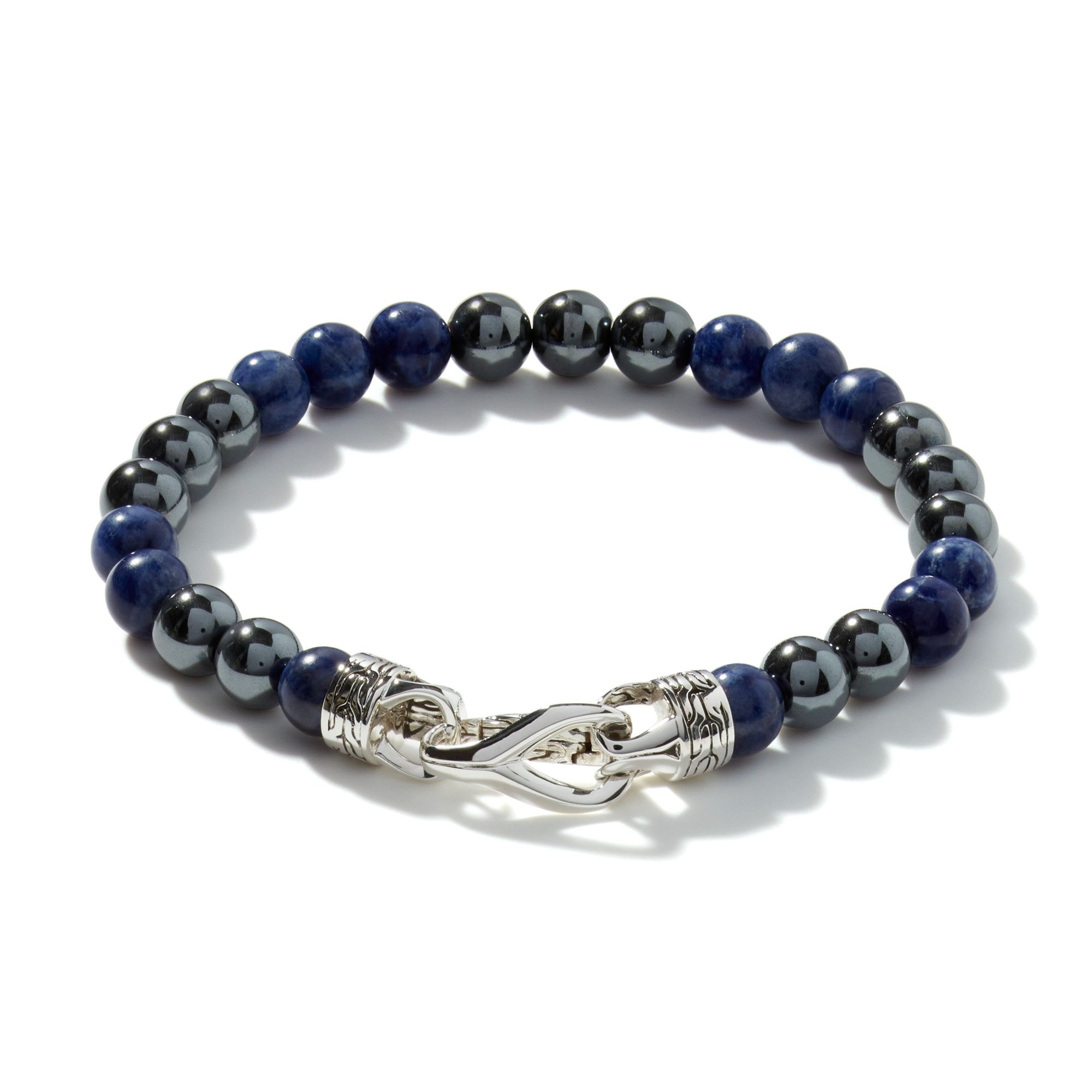 John Hardy Asli Silver Sodalite and Hematite Bead Bracelet | Medium
