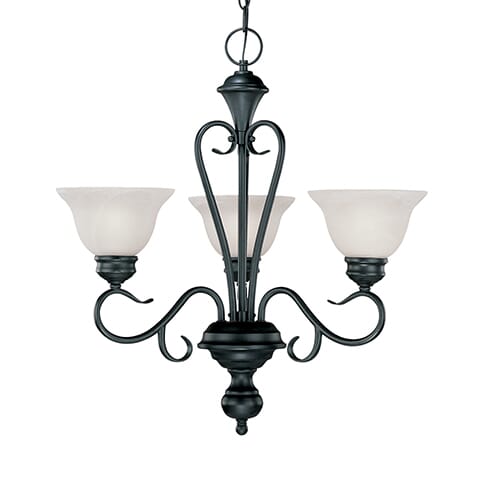 Devonshire 3-Light Chandelier in Black