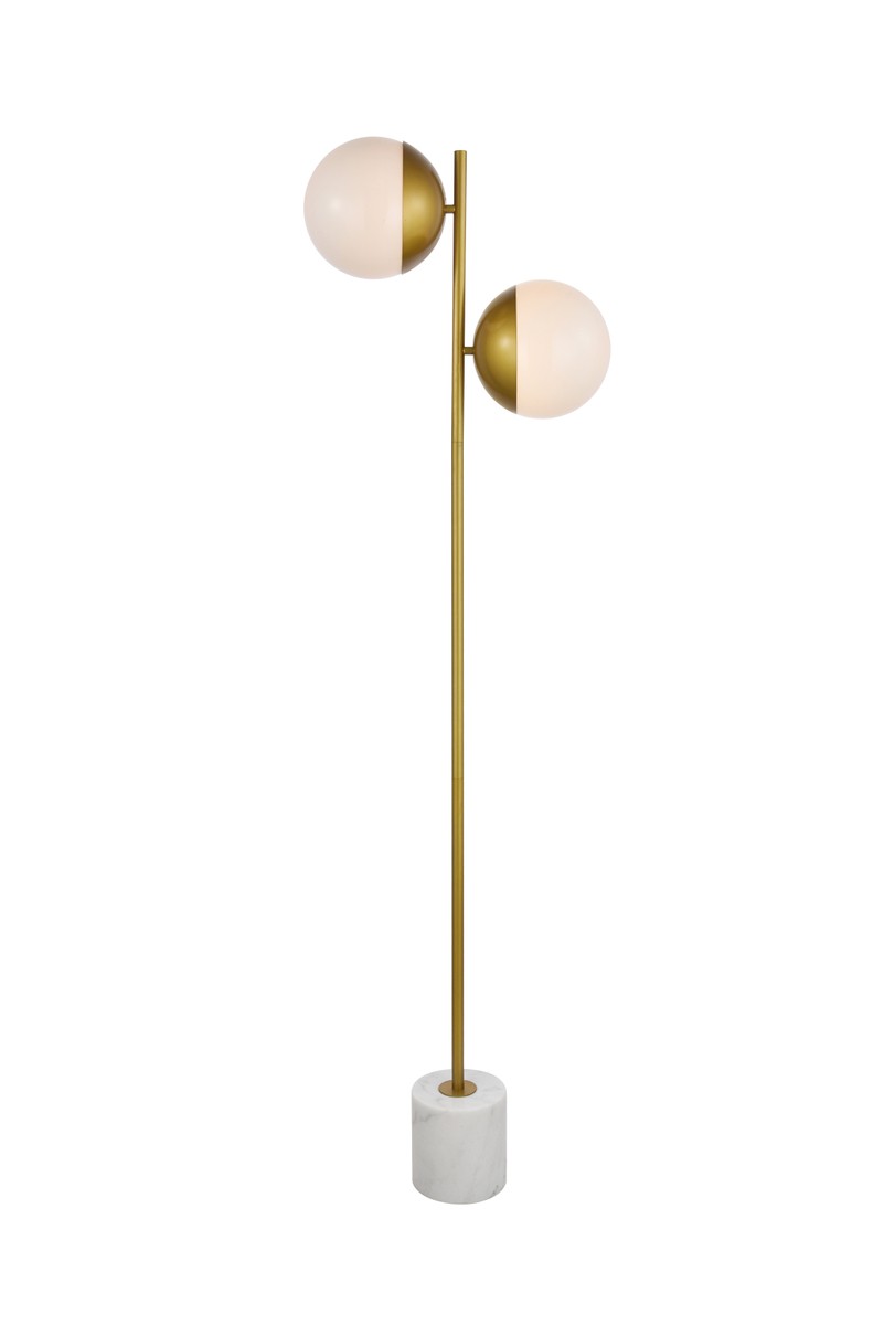 Eclipse 2-Light Two light Floor Lamp in Brass