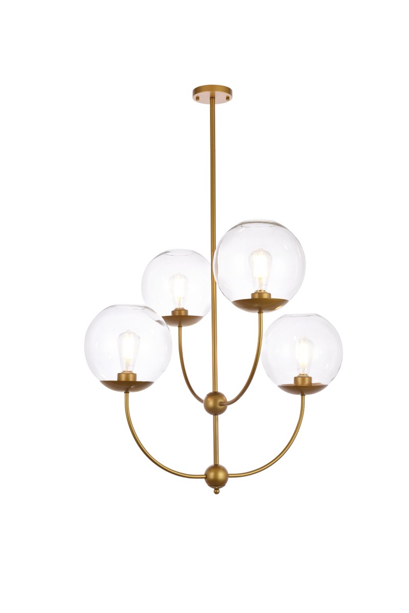 Lennon 4-Light Pendant in brass