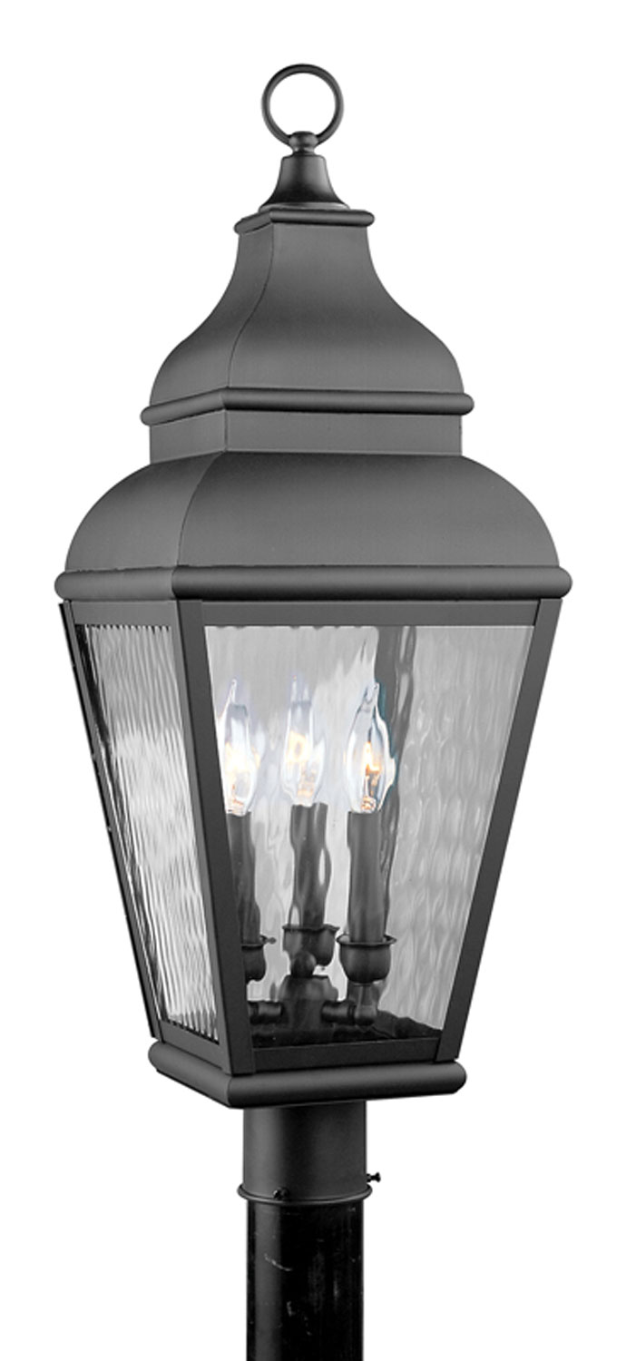 Exeter 3-Light Post-Top Lanterm in Black