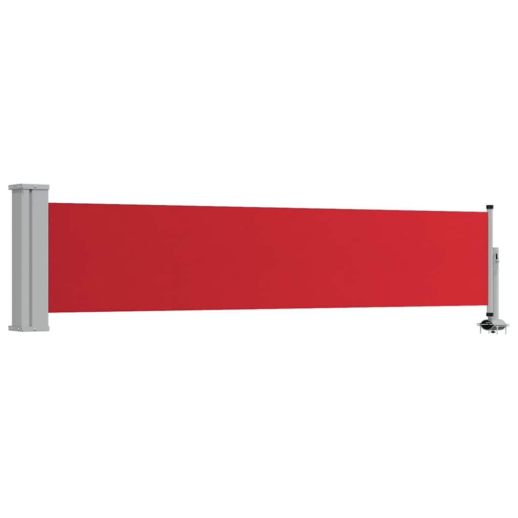 vidaXL Patio Retractable Side Awning 23.6"x118.1" Red