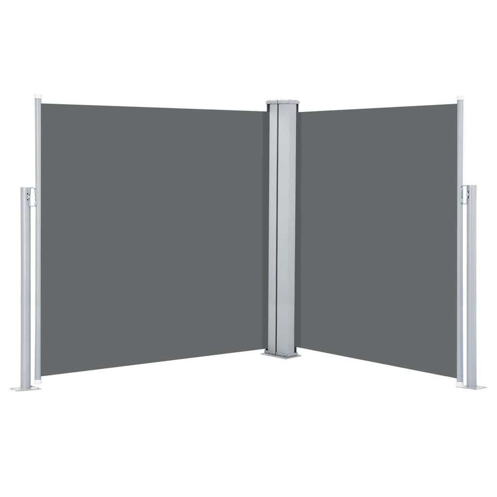 vidaXL Patio Retractable Double Side Awning 66.9"x236.2" Anthracite