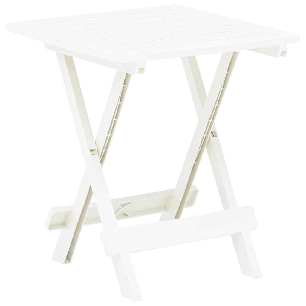 vidaXL Folding Patio Table White 17.7"x16.9"x19.7" Plastic