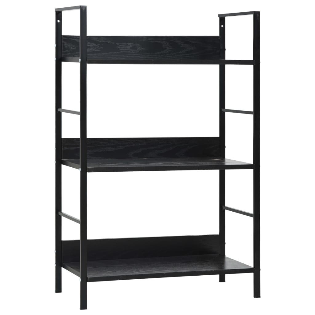 vidaXL 3-Layer Book Shelf Black 23.6"x10.9"x35.6" Engineered Wood