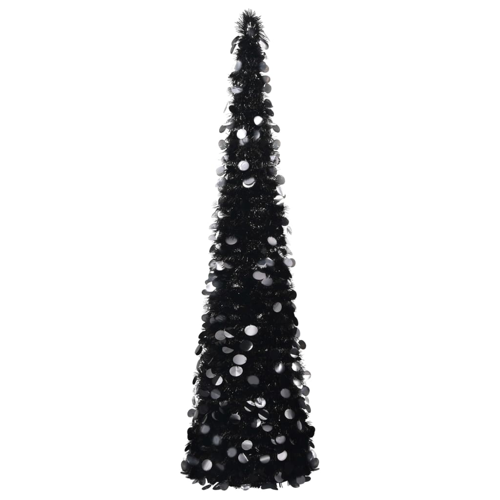 vidaXL Pop-up Artificial Christmas Tree Black 5 ft PET