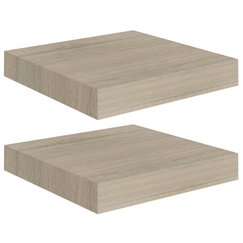vidaXL Floating Wall Shelves 2 pcs Oak 9.1"x9.3"x1.5" MDF